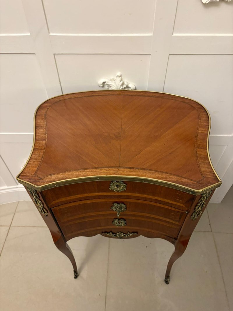 Antique Quality French Louis XV Style Marquetry Side Cabinet